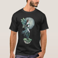 Chemise gothique verte fée et pleine lune