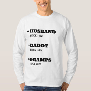 T-shirt Chemise grand-père personnalisée avec dates