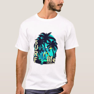 T-shirt Chemise graphique à motif tropical Vintage Surf Cr