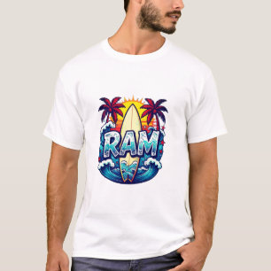 T-shirt Chemise graphique à motif vintage surfeur sous les