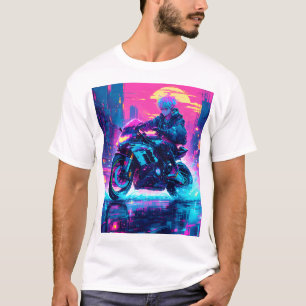 T-shirt Chemise graphique à thème cyber punk animé