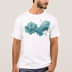 T-shirt Chemise graphique audacieuse à motif floral abstra