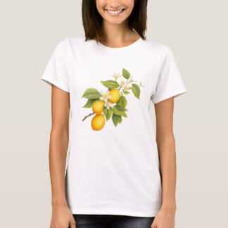 T-shirt Chemise graphique florale Lemon Bunch pour femmes