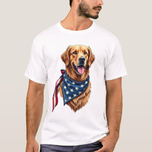 T-shirt Chemise gravée vintage Americana Golden Retriever 