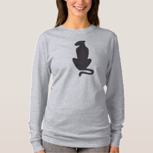 T-shirt Chemise grise à manches longues silhouette de chat