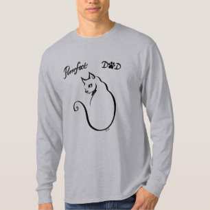 T-shirt Chemise grise de la douille de papa de chat des