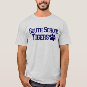 T-shirt Chemise grise des tigres des hommes avec la patte