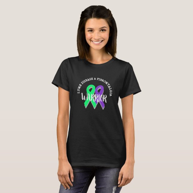 T-shirt Chemise guerrière Lyme et Fibromyalgie (Devant entier)