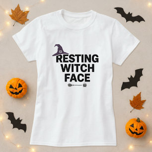 T-shirt Chemise Halloween amusante ; Jeu de visage de sorc