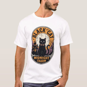 T-shirt Chemise Halloween Chat Noir Vintage Charme de Minu