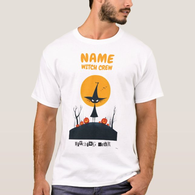 T-shirt Chemise Halloween de l'équipage de sorcière person (Devant)