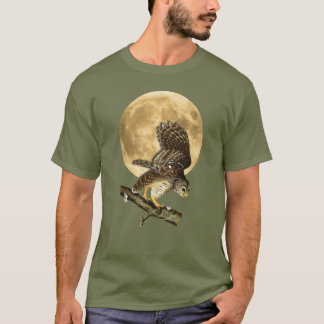 T-shirt Chemise Halloween de lune de hibou barré d'Audubon