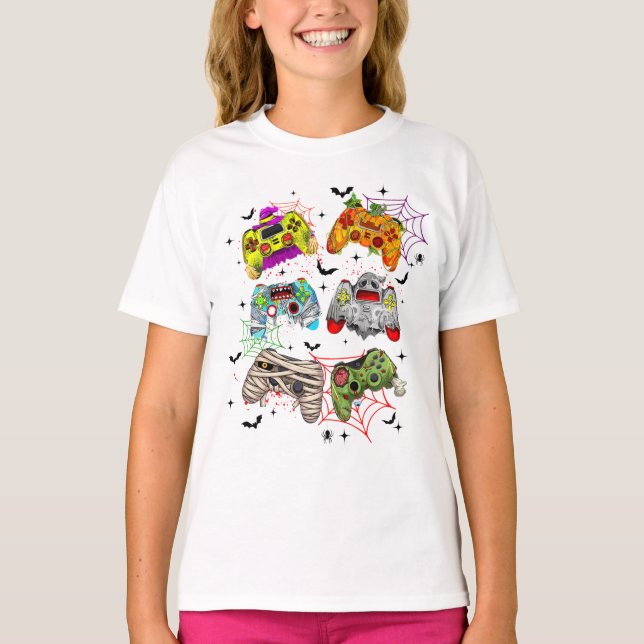 T-shirt Chemise Halloween du gamer drôle (Devant)