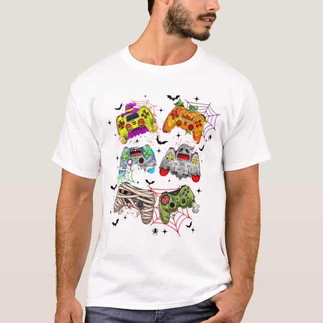 T-shirt Chemise Halloween du gamer drôle (Devant)