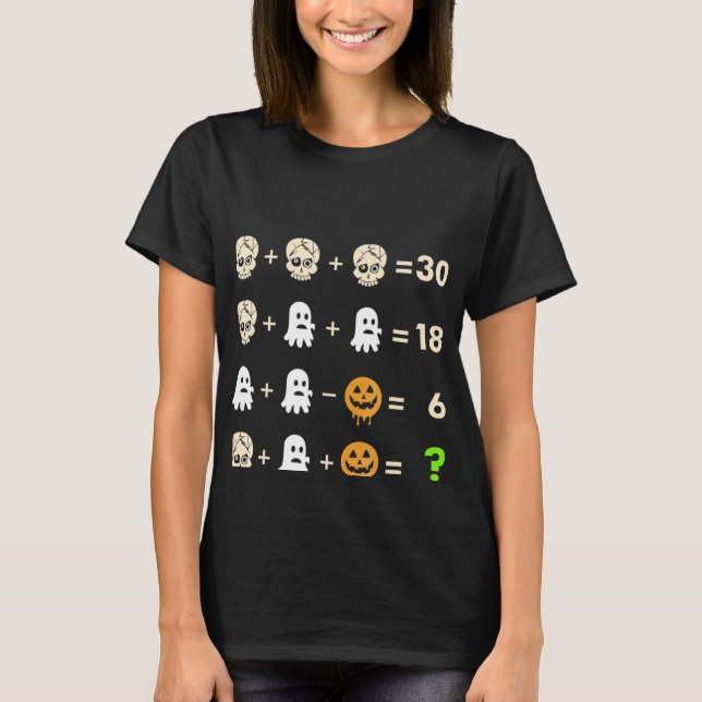 T-shirt Chemise Halloween, enseignante de maths (Devant)