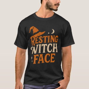 T-shirt Chemise Halloween face Sorcière de repos