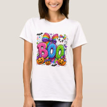 Chemise Halloween Fantôme Arc-en-ciel Boo