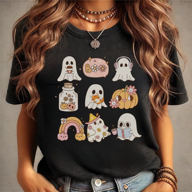 T-shirt Chemise Halloween ou traiter le fantôme Citrouille (Créateur téléchargé)