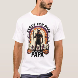 T-shirt Chemise Halloween Papa Vintage Cimetière Coucher d