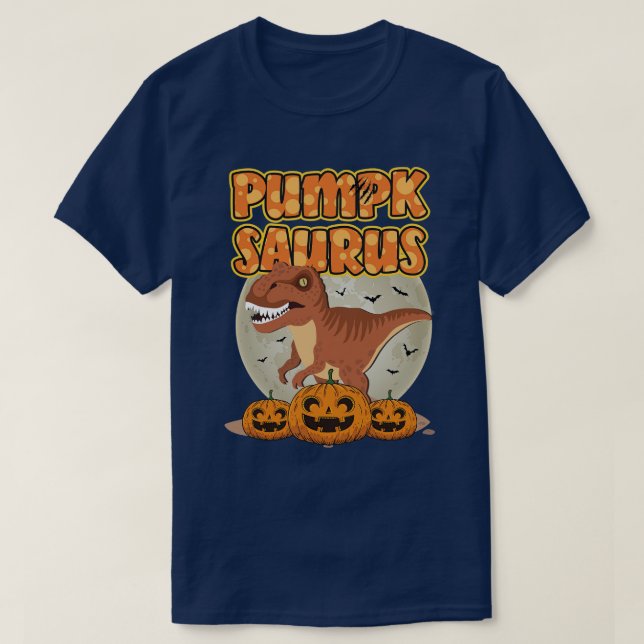 T-shirt Chemise Halloween Pumpkasaurus Dinosaur-Chemise En (Design devant)