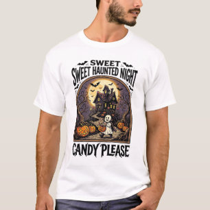 T-shirt Chemise Halloween Vintage Candy Night Maison Hanté