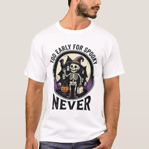 T-shirt Chemise Halloween Vintage Maison Hantée Squelette
