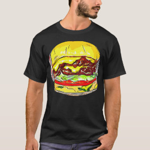 T-shirt Chemise hamburger Chemise Cheeseburger Burger L