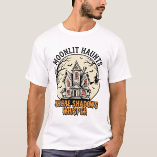 T-shirt Chemise Haunted Moon Gravure Vintage Maison Effray