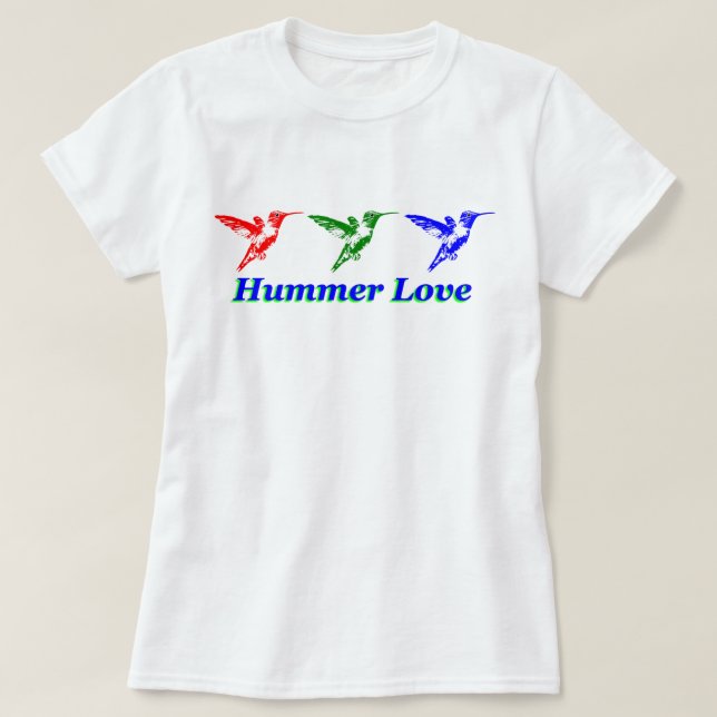 T-shirt Chemise Hummer Love Hummingbird Pour Les Couleurs  (Design devant)