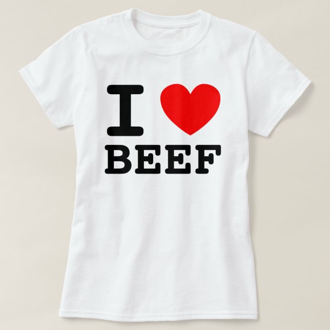 T-shirt Chemise I Heart Beef (Design devant)