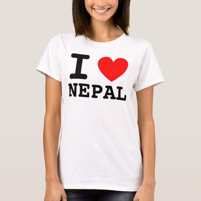 T-shirt Chemise I Heart Nepal (Devant)
