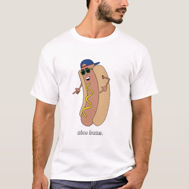 T-shirt Chemise intéressante de hot-dog de petits pains (Devant)