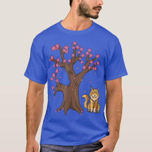 T-shirt Chemise japonaise Maine Coon Chat Maman Cherry Blo