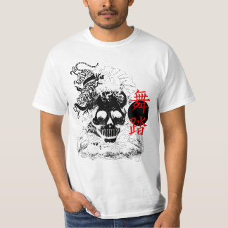 T-shirt Chemise japonaise Trippy de tigre et de crâne