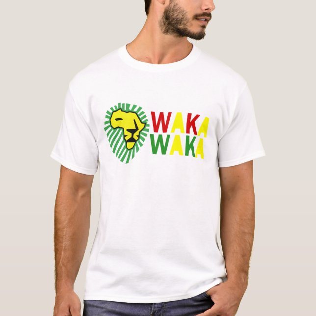 T-shirt Chemise jaune de Waka Waka de crinière de vert de (Devant)