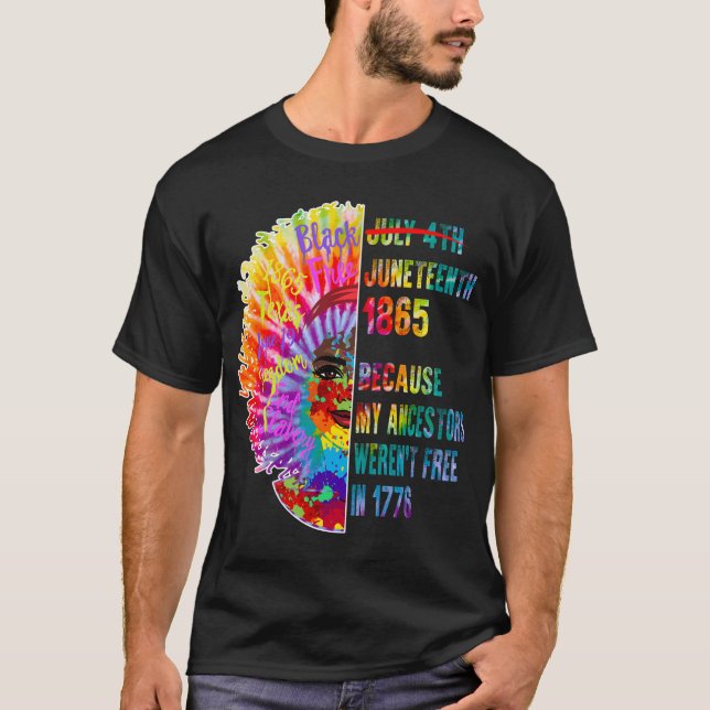 T-shirt Chemise Junet1, Cadeau Femme Noire, Cheveux Nature (Devant)