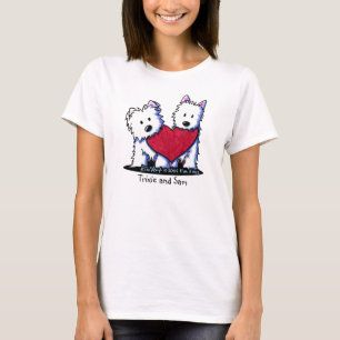 T-shirt Chemise KiniArt Westie Duo du Fond du Cœur