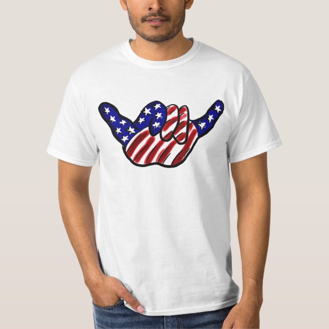 T-shirt Chemise lâche de valeur de coup patriotique (Devant)