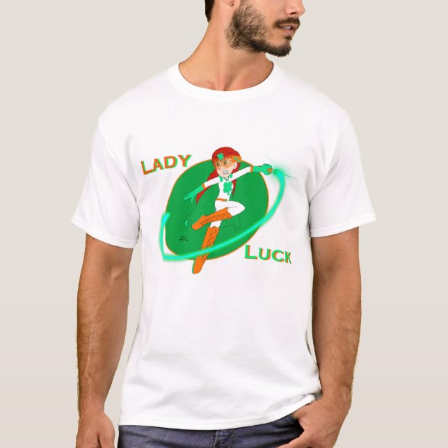T-shirt Chemise Lady Luck Superhero (Devant)