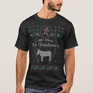 T-shirt Chemise laide de Noël miniature d'âne d'animal