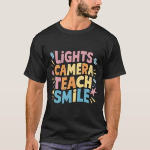 T-shirt Chemise légère caméra enseigner sourire drôle reto