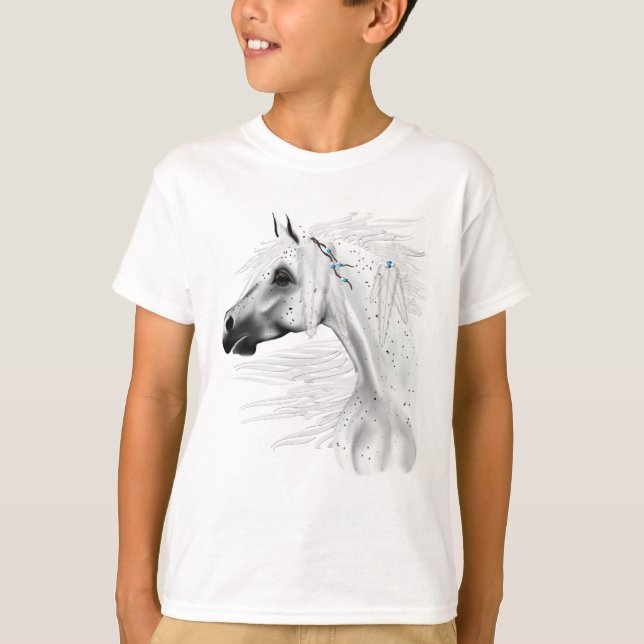 T-shirt Chemise Léopard Appy et Plumes Blanches (Devant)