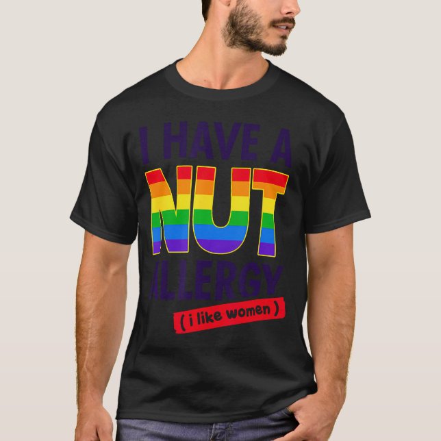 T-shirt Chemise Lesbienne Drôle Femme J'Ai Une Allergie De (Devant)