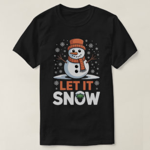 T-shirt Chemise Let It Snow au bonhomme de neige mignon