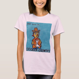 T-shirt Chemise longtemps gainée de pays de poulet pour