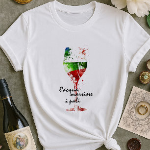 T-shirt Chemise Lover Italienne   Graphique Vino élégant