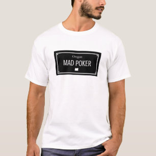 T-shirt Chemise MAD Poker Plaque d'Immatriculation Noir