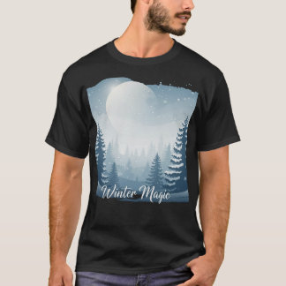 T-shirt Chemise magique d'hiver | Scène de neige esthétiqu