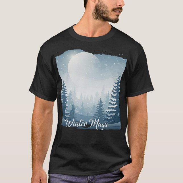 T-shirt Chemise magique d'hiver | Scène de neige esthétiqu (Devant)
