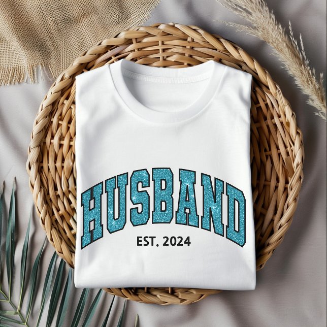 T-shirt Chemise maris personnalisée, fête du père ou anniv (custom husband shirt, personalized hubby shirt, glitter husband shirt, Father’s Day gift, husband )